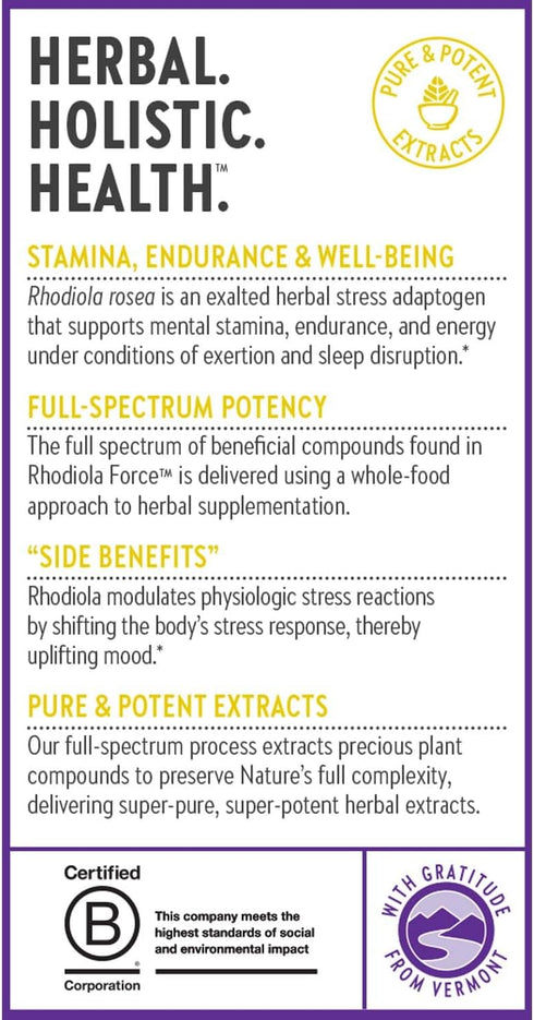 New Chapter Rhodiola Force, 300mg, Vegan Rhodiola for Mental Focus, 30 Count