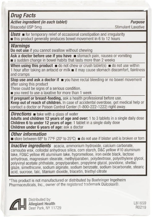 HealthA2Z Laxative Bisacodyl 5mg | Gentle Overnight Relief for Constipation (75 Count, Pack of 3)