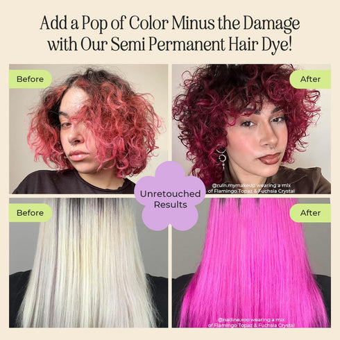 INH Semi Permanent Hair Color - Pink Hair Dye, No Bleach, No Peroxide, Vegan, Ammonia Free, 6oz