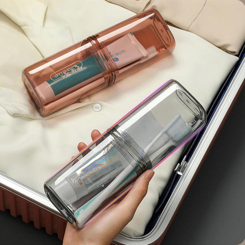Toothbrush Cup Travel Case, Portable Multifunctional Toothbrush Holder with Cover, Suitable for Travel or Daily Use