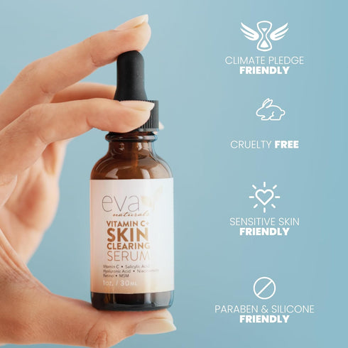 Vitamin C Serum for Face - Skin Clearing Serum with Salicylic Acid, Retinol, Niacinamide, and Hyaluronic Acid (1 oz)