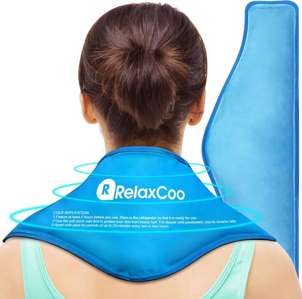 Neck Ice Pack Wrap, Reusable Gel Ice Pack for Cold Compress Therapy, Pain Relief for Injuries and Swelling