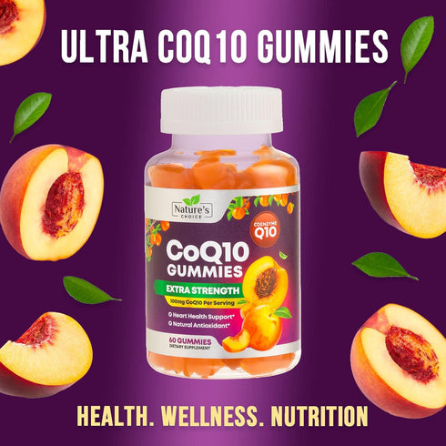 CoQ10 100mg Gummies, 60 Gummies | 3X Better Absorption Antioxidant for Heart Health Support & Energy Production