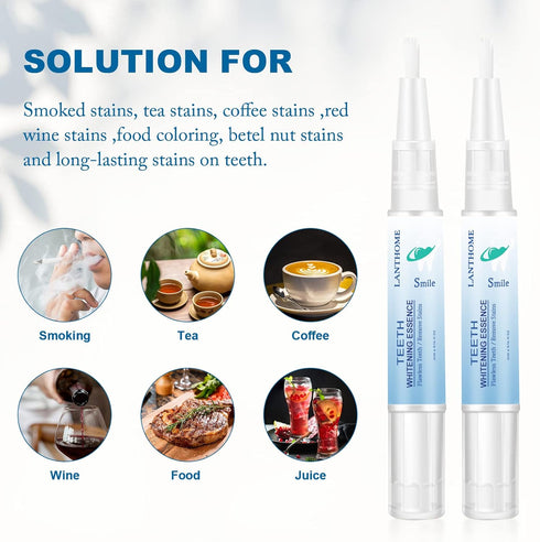 Teeth Whitening Pen, Essence Gel Pen for Whitening Teeth, Reducing Stains & Yellowing (3 pcs)