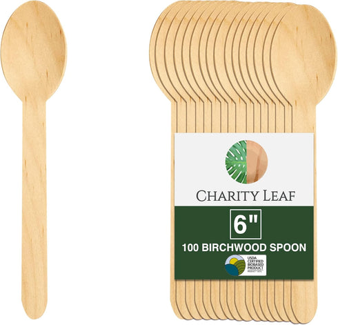 Birchwood Disposable Cutlery, 100 Spoon Pack