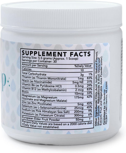 Electrolytes Powder, Blueberry Flavor - No Added Sugar Hydration Drink Mix, Gluten Free with Potassium Citrate