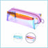 EzPacking Holographic Clear Makeup Pouch/Cute Iridescent Cosmetic Organizer/Sparkly Glittery Women s Toiletries Holder/Transparent Ladies Zipper Bag for Purse or Tote (Lilac)