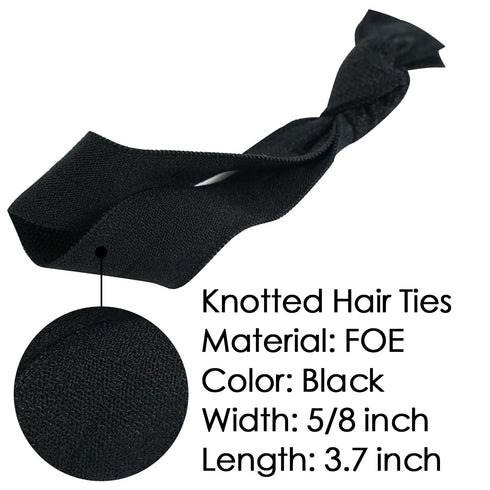 MEEDEE 100 Pack Black Elastic Hair Ties For Women No Crease Soft Elastic Ribbon Hair Ties Knotted Hair Ties No Damage Pony Tails Hair Ties Ouchless Hair Ties Yoga Hair Ties Elastic Bracelets