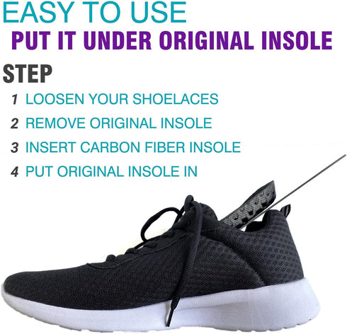 Insole,1 28.5cm(Men 12/Women 13) Carbon Fiber Shoe Arthritic Insert,Very Rigid piece Size