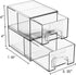 ZHIAI Makeup Organizer, Stackable Clear Cosmetic Storage Box for Vanity, Skincare, Kitchen Cabinets, 2 Pack