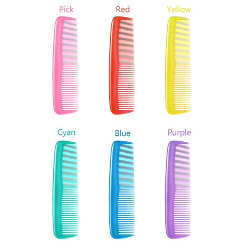 Leinuosen 12 Pieces Hair Combs Set, Pocket Plastic Fine Tooth Dressing Combs for Women and Men (Yellow, Purple, Green,