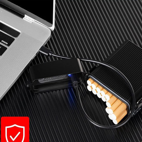Waterproof Cigarette Case with Lighter, Airtight Joint Holder for 16pcs Cigarettes, Smell Proof Container Box (White)