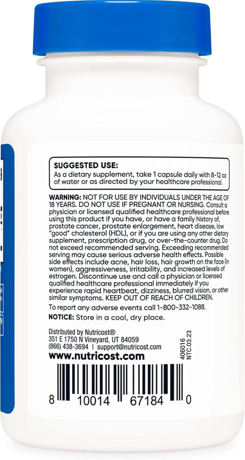 Nutricost DHEA 50mg | 120 Capsules | Gluten-Free, Soy-Free, Non-GMO