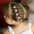 YISSION 20Pcs Mini White Rhinestone Flower Hair Clips, Decorative Hair Barrettes and Pins for Girls Women Bridal