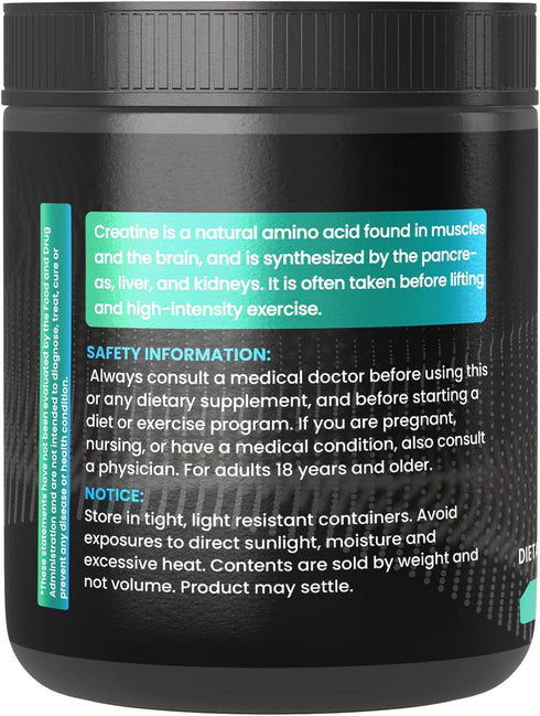 PURE ORIGINAL INGREDIENTS Creatine Monohydrate Powder, 13.8 oz, Dietary Supplement, Micronized
