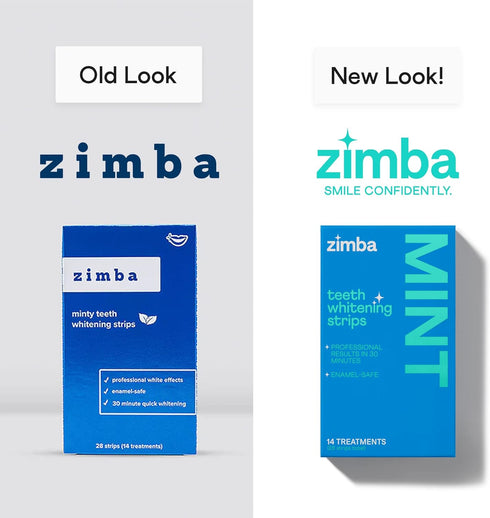 New Zimba Cherry Flavored Teeth Whitening Strips, Vegan, Enamel Safe, 14 Day Treatment