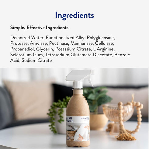 Clean People Stain Remover Spray - Natural Plant & Mineral-Based Ingredients, Non-Toxic Laundry Spot Treatment