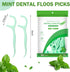 2000 Count Floss Picks Bulk Natural Dental Floss Picks Toothpicks Sticks High Pull Tooth Flosser Picks Sustainable Floss Picks for Teeth (Green)