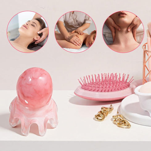 Qulkws 2 Pack Octopus Head Massager Comb Head Massage Tools Scalp Massager & Scraper Acupressure Massagers for Deep