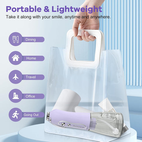 H2ofloss 300ML IPX7 Water Dental Flosser Teeth Pick, Cordless Portable Oral Irrigator Rechargeable Travel Irrigation