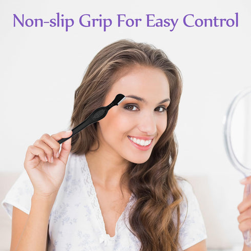 Mudder 21 Pcs Eyebrow Razor Shaver Facial Trimmers with Precision Cover for Women Makeup Care Tools (Black)