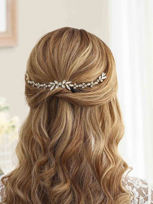 Unicra Bridal Hair Combs Wedding Crystal Headpieces Accessories for Brides (Gold).