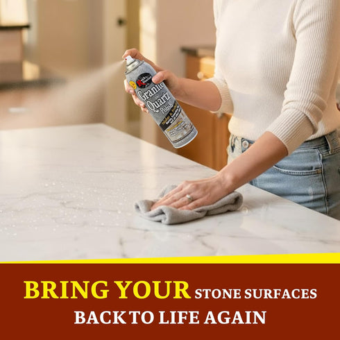 Surface,18oz.Can Countertop, Pack 2 Rock Doctor Granite Polish Spray and Polish Tile, Marble, Kitchen and Natural Stone