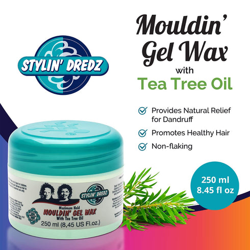 Mouldin' Gel Wax, Loc n Twist Gel with Tea Tree Oil, 250 ml