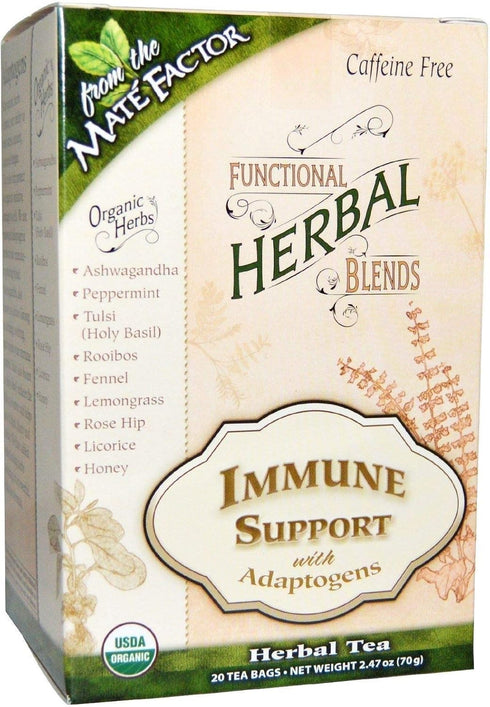The Mate Factor Functional Herbal Blends Tea | Immune Support with Adaptogens, 20/2.47 Oz Bag
