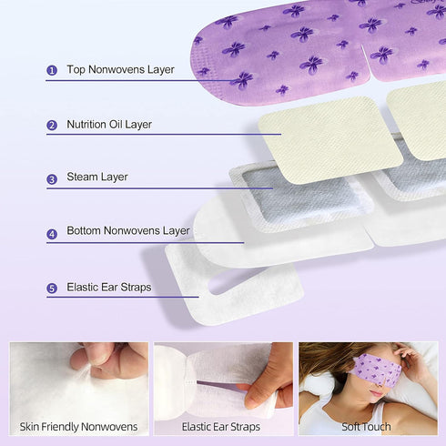 Serfeymi 22 Packs Self-Heating Steam Eye Masks, Disposable Warm Eye Mask for Mother's Day Gifts