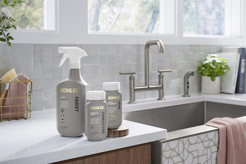 K-EC23723-NA Ammonia 28 Oz KOHLER Faucet Cleaner, Kitchen and Bathroom Cleaner, Streak Free Shine, and Alcohol Free, FL