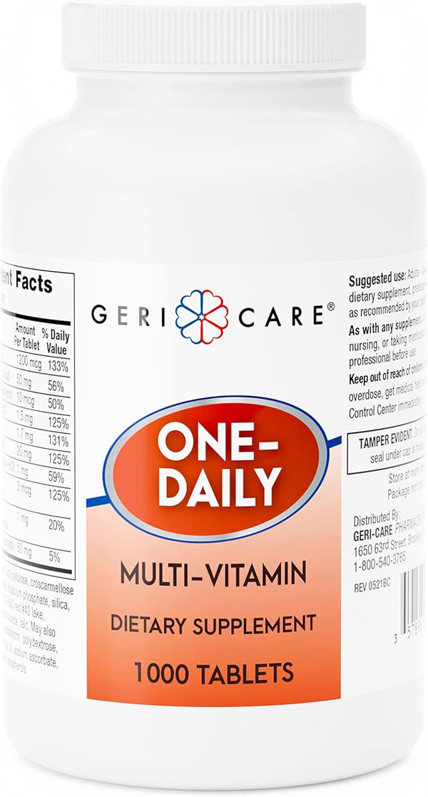 GeriCare One-Daily Multi-Vitamin Tablets Dietary Supplement, 1000 Count (Pack of 1)