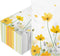 100 Pcs Floral Guest Napkins - 3 Ply Yellow Flower Paper Napkins, Decorative Disposable Hand Towels for Parties