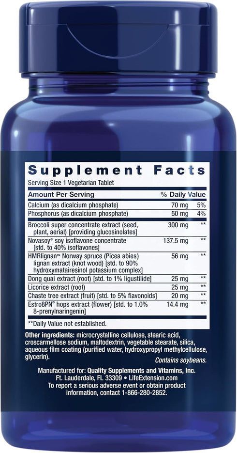 Life Extension Estrogen for Women - Healthy Estrogen Metabolism Supplement - Relieves Menopause Discomforts - 30