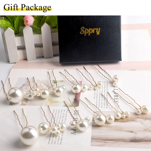 Wedding Pearl Hair Pins (12 PCS), U Shaped Hair Accessories for Bridal Women in Silver