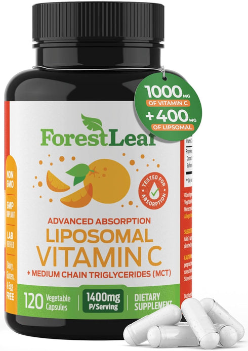 ForestLeaf Liposomal Vitamin C 1000mg Capsules - High Absorption, Immune Booster with MCT Oil, 120 Vegan Pills
