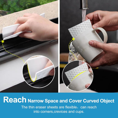 110 PCS Upgrade Convex Point Magic Sponge Eraser Sheets, Disposable Portable Cleaning Wipes for Kitchenware and Bathroom