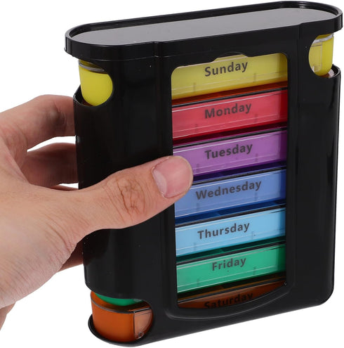 Ipetboom Day Pill Organizer with Compartments Per Day Compact Medicine Storage Case for Daily Vitamins and Supplements