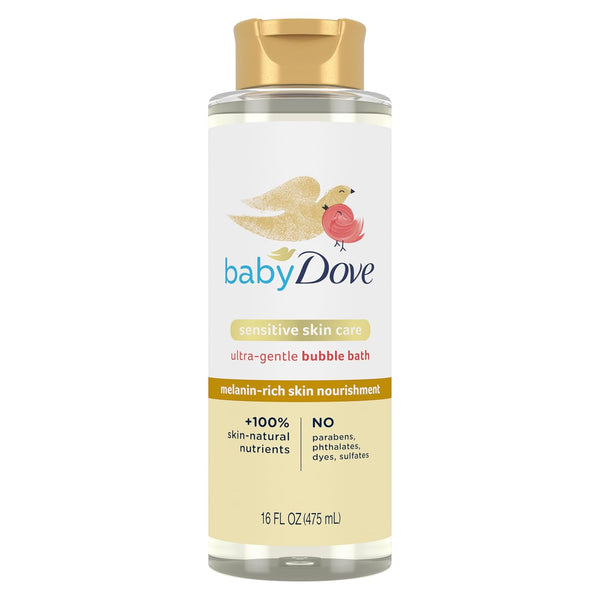 Baby Dove Bubble Bath for Melanin-Rich Skin, Sensitive Skin Care with Skin-Natural Nutrients 16 oz