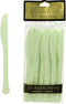 Amscan Leaf Green Premium Heavy Weight Plastic Knives, 10.5" x 4.6"