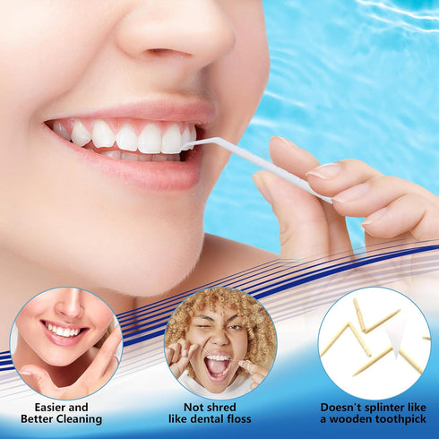 Interdental Toothpicks, Disposable Plastic Curved Hook Toothpicks, 200PCS for Daily Care