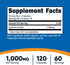 Nutricost Agmatine Sulfate 1000mg, 120 Capsules - Non GMO, Gluten Free, 500mg Per Capsule