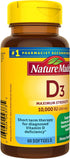 Nature Made Maximum Strength Vitamin D3 10000 IU, 60 Softgels - Dietary Supplement for Bone and Immune Health