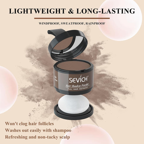 Sevich Hairline Powder, Instantly Conceals Hair Loss, Root Touch Up Powder, Hair Shadow Toppers for Women & Men, Touch
