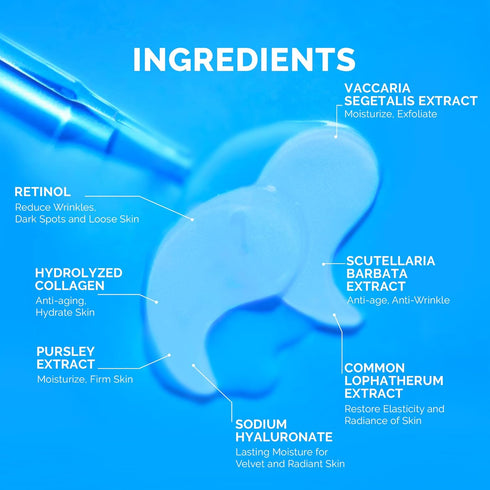 Enaskin Naturals Under Eye Patches for Dark Circles: 30 Pairs Retinol Collagen Eye Gels Mask for Anti Aging