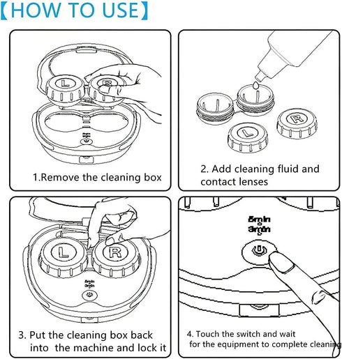 MV5 Ultrasonic Contact Lens Cleaner, Portable with USB Charger, Fits Disposable Soft, Colored & RGP OK Lenses (Blue)