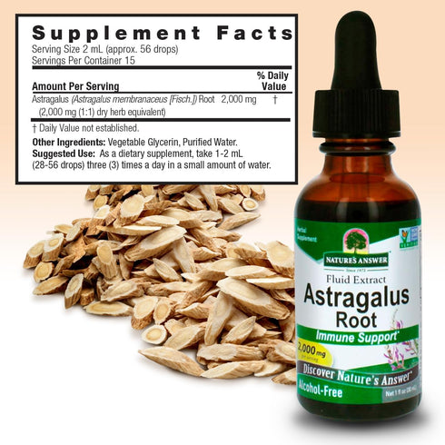 Nature's Answer Astragalus Root, Super Concentrated 2000mg, 1oz, Alcohol-Free