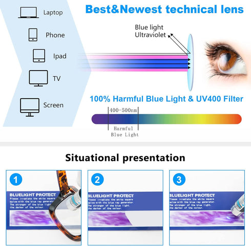 REAVEE 2 Pack Oprah Style Oversized Reading Glasses - Blue Light Blocking Retro Square Readers for Women Men