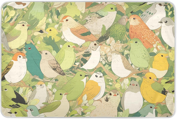 miaozhen Cartoon Quail Bird Group Green Summer Bed Underpads Waterproof Washable Bed Wetting