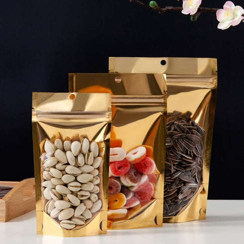 300 Pcs Mylar Bags for Food Storage, 6x9 Mylar Bags with Window, Resealable Smell Proof Bags for Freeze Dried Candy